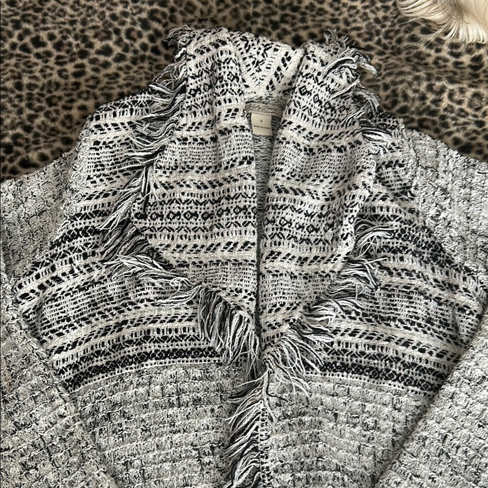Lucky Brand Gray and Black Knit Cardigan